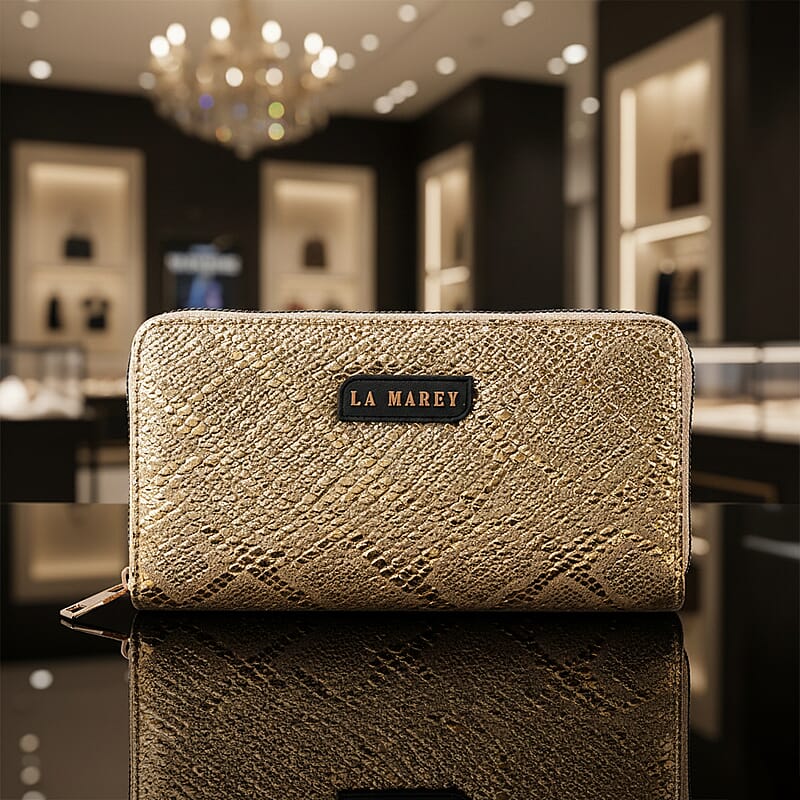 La Marey Silver Faux Leather Leopard and Crocodile Print Set of 2 Wallet