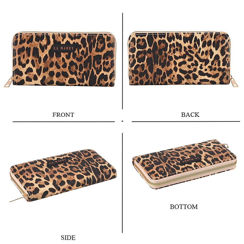 La Marey Silver Faux Leather Leopard and Crocodile Print Set of 2 Wallet