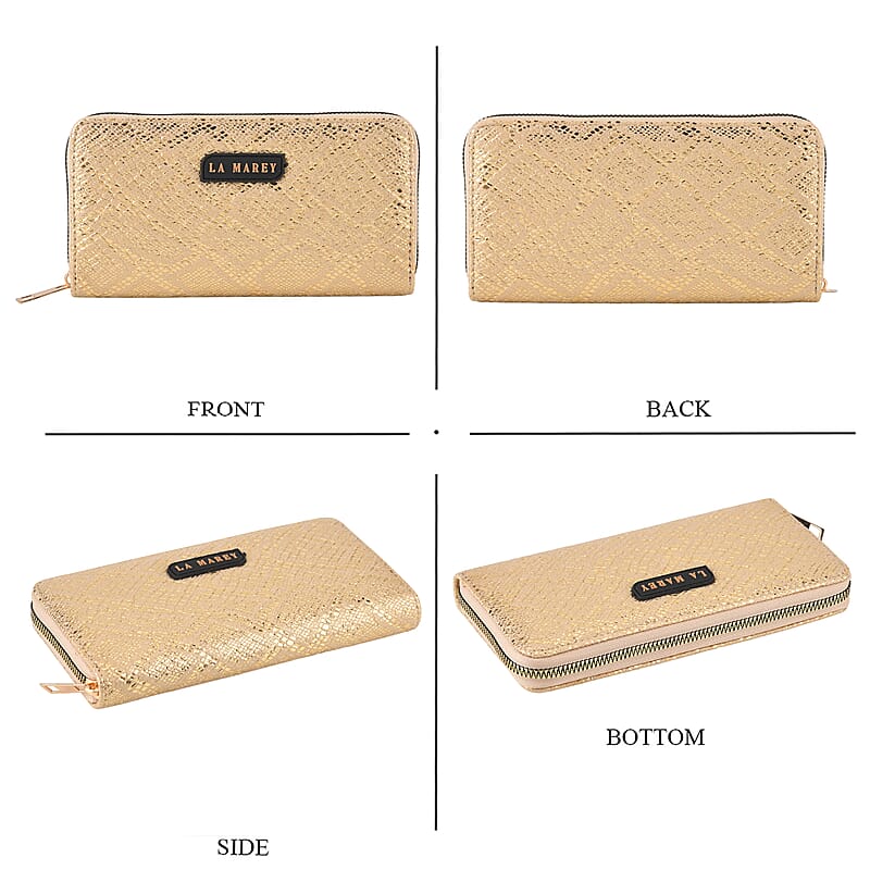 La Marey Silver Faux Leather Leopard and Crocodile Print Set of 2 Wallet
