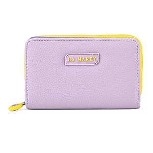  La Marey Purple Faux Leather Fluorescent Zipper Fashion Wallet