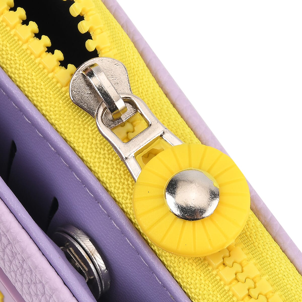  La Marey Purple Faux Leather Fluorescent Zipper Fashion Wallet image number 6