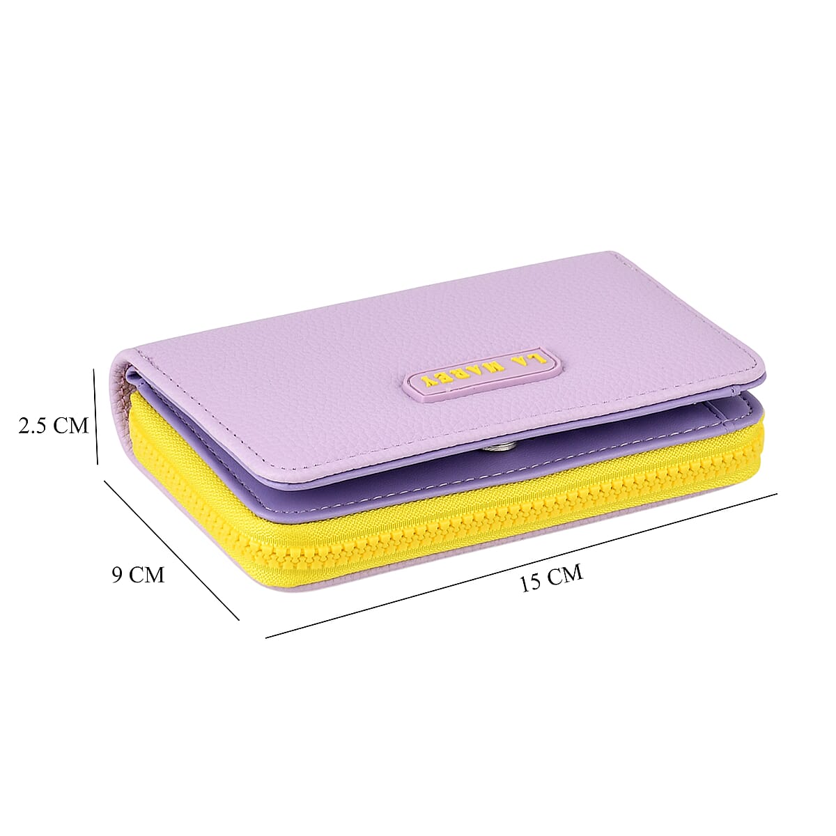  La Marey Purple Faux Leather Fluorescent Zipper Fashion Wallet image number 7