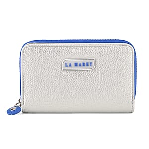  La Marey Silver Faux Leather Fluorescent Zipper Fashion Wallet