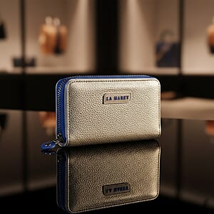  La Marey Silver Faux Leather Fluorescent Zipper Fashion Wallet