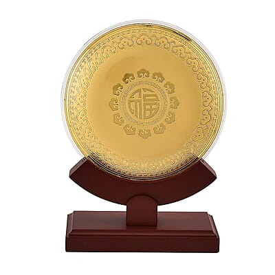 24K Gold Tree of Life Embossed Medallion-Style Ornament – 160mm (50mg)