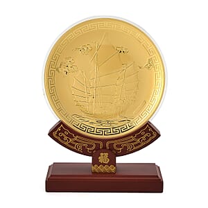 24K Gold Journey of Success and Prosperity Embossed Medallion-Style Ornament &ndash; 160mm (50mg)