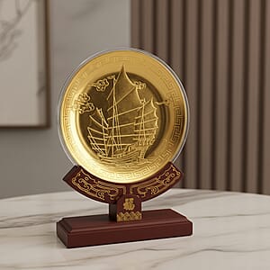 24K Gold Journey of Success and Prosperity Embossed Medallion-Style Ornament &ndash; 160mm (50mg)