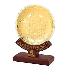 24K Gold Journey of Success and Prosperity Embossed Medallion-Style Ornament &ndash; 160mm (50mg)