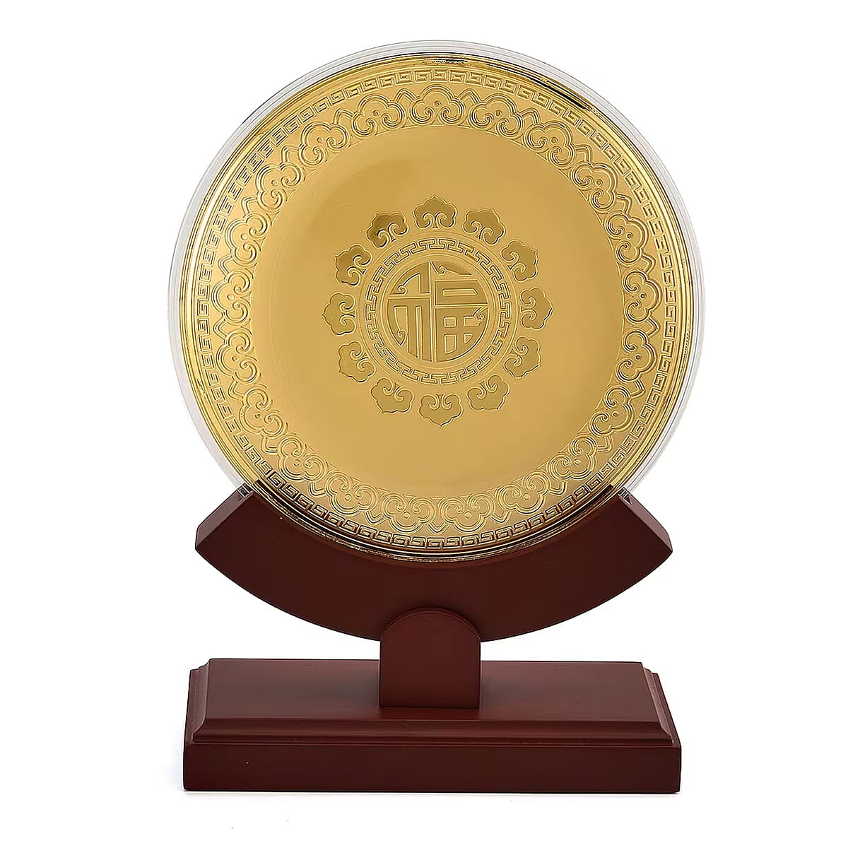 24K Gold Journey of Success and Prosperity Embossed Medallion-Style Ornament &ndash; 160mm (50mg) image number 5