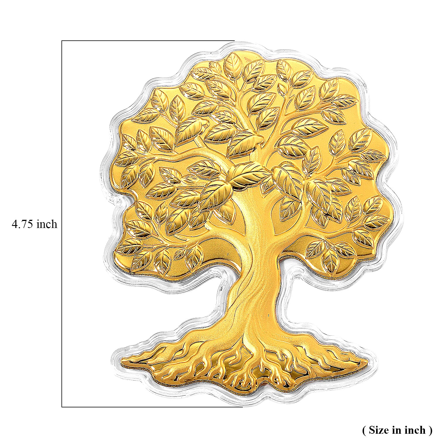 24K Gold Tree of Life - Roots of Strength Embossed Sheet with Book Packaging 107x85mm (10mg)
