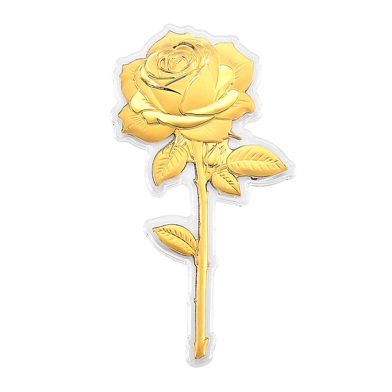 24K Gold Forever Rose - A Symbol of Eternal Love Embossed Sheet with Book Packaging 110x60mm (10mg)