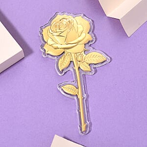 24K Gold Forever Rose &ndash; A Symbol of Eternal Love Embossed Sheet with Book Packaging 110x60mm (10mg) (Del. in 8-10 Days)