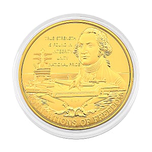 24K Gold Foundations of Freedom &ndash; American Legacy Tribute Medallion Embossed Sheet with Box Packaging 50mm (10mg) (Del. in 8-10 Days)
