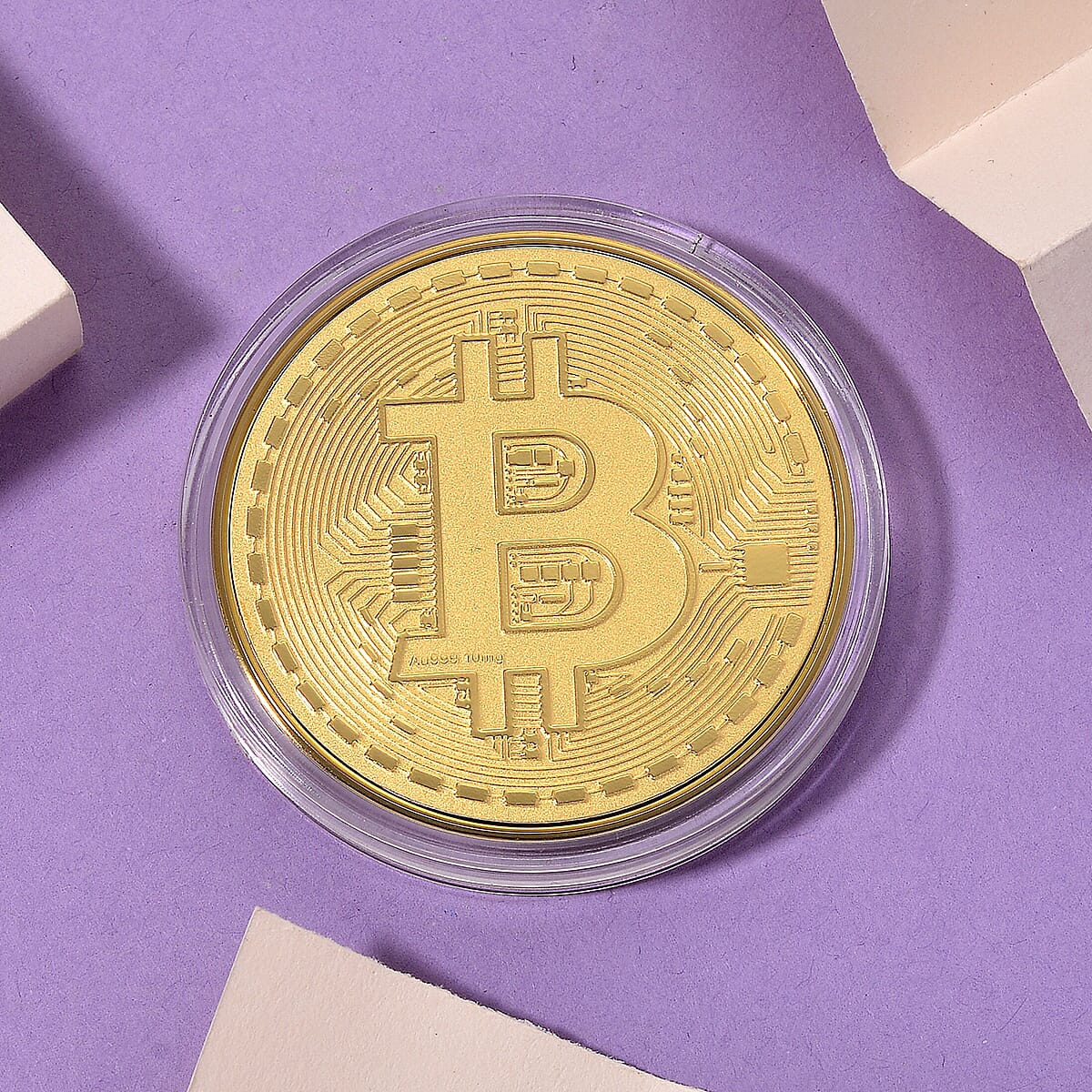 24K Gold Digital Gold - Decentralized Freedom Tribute Medallion Embossed Sheet with Box Packaging 50mm (10mg) image number 1