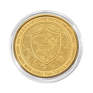 24K Gold Digital Gold - Decentralized Freedom Tribute Medallion Embossed Sheet with Box Packaging 50mm (10mg)