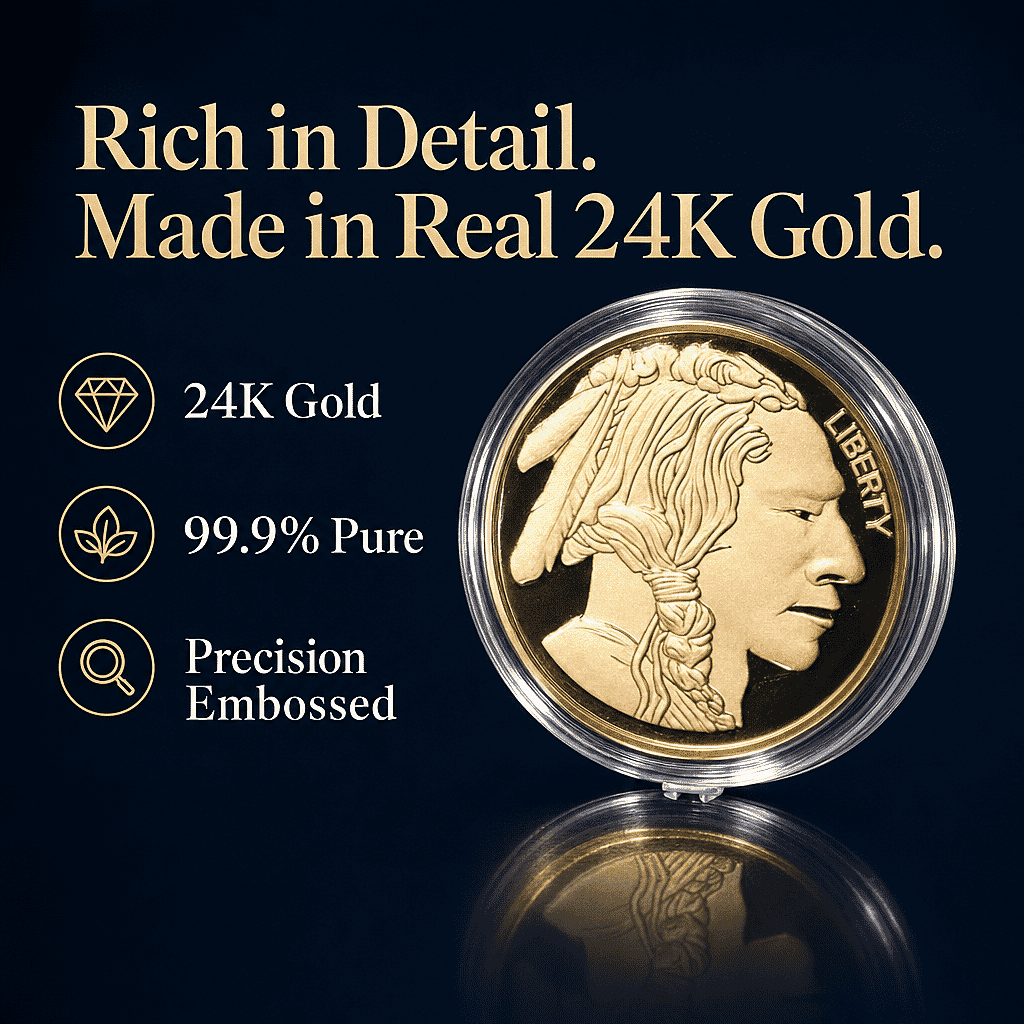 Buffalo & Native 24k Gold Embossed Sheet 10mg (Del. In 10-12 Days)