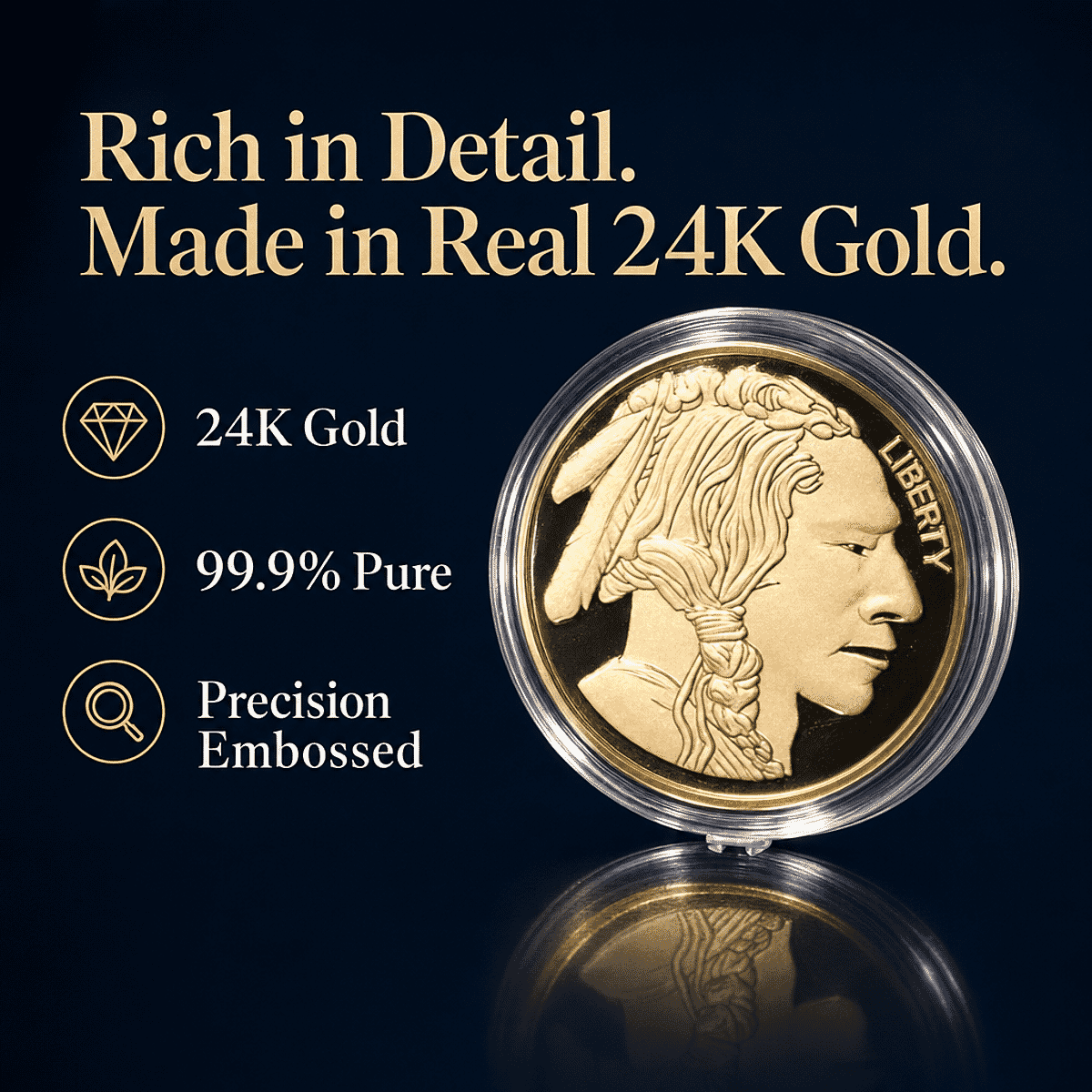 Buffalo & Native 24k Gold Embossed Sheet 10mg (Del. In 10-12 Days) image number 1