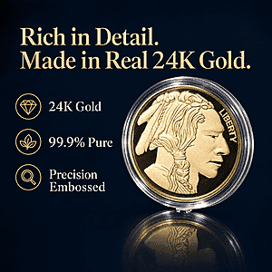 Buffalo & Native 24k Gold Embossed Sheet 10mg (Del. In 10-12 Days)