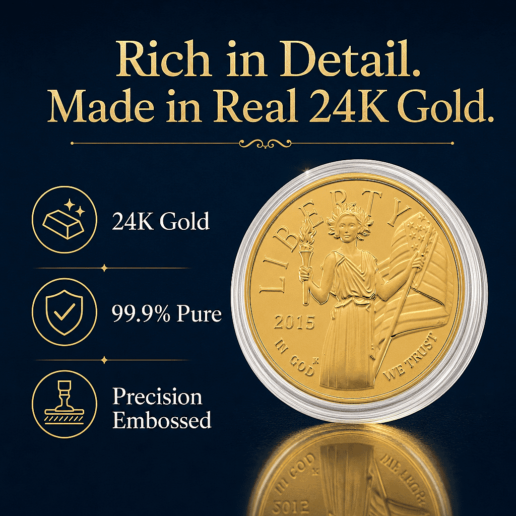 Liberty & Eagle 24k Gold Embossed Sheet 10mg (Del. In 10-12 Days)