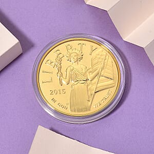 24K Gold American Pride - Liberty & Eagle Edition Medallion Embossed Sheet with Box Packaging 50mm (10mg)