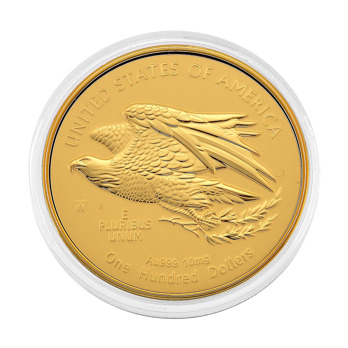 24K Gold American Pride - Liberty & Eagle Edition Medallion Embossed Sheet with Box Packaging 50mm (10mg) image number 2