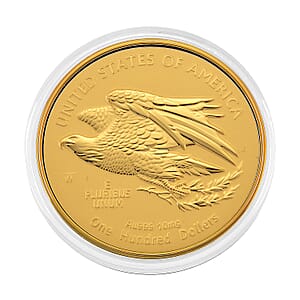 24K Gold American Pride - Liberty & Eagle Edition Medallion Embossed Sheet with Box Packaging 50mm (10mg)