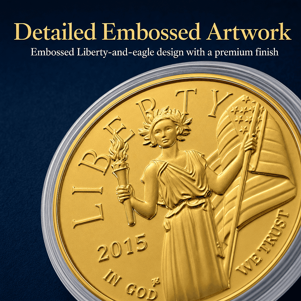 Liberty & Eagle 24k Gold Embossed Sheet 10mg (Del. In 10-12 Days)