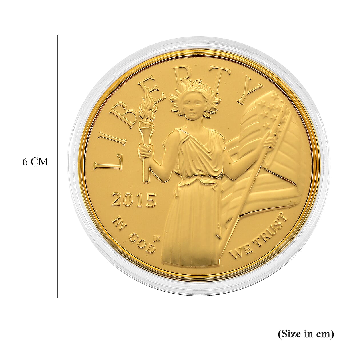 24K Gold American Pride - Liberty & Eagle Edition Medallion Embossed Sheet with Box Packaging 50mm (10mg) image number 5