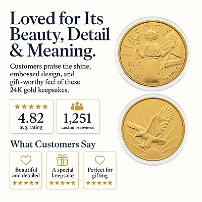Liberty & Eagle 24k Gold Embossed Sheet 10mg