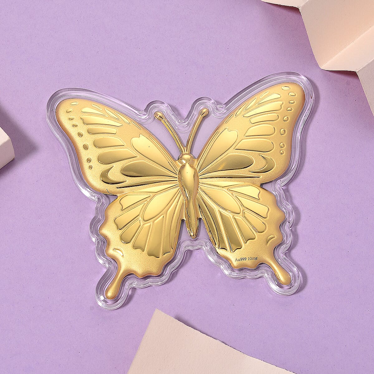 24K Gold Butterfly &ndash; A Symbol of Hope & New Beginnings Embossed sheet with Book Packaging 72x85mm (10mg) image number 1