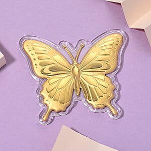 24K Gold Butterfly &ndash; A Symbol of Hope & New Beginnings Embossed sheet with Book Packaging 72x85mm (10mg)