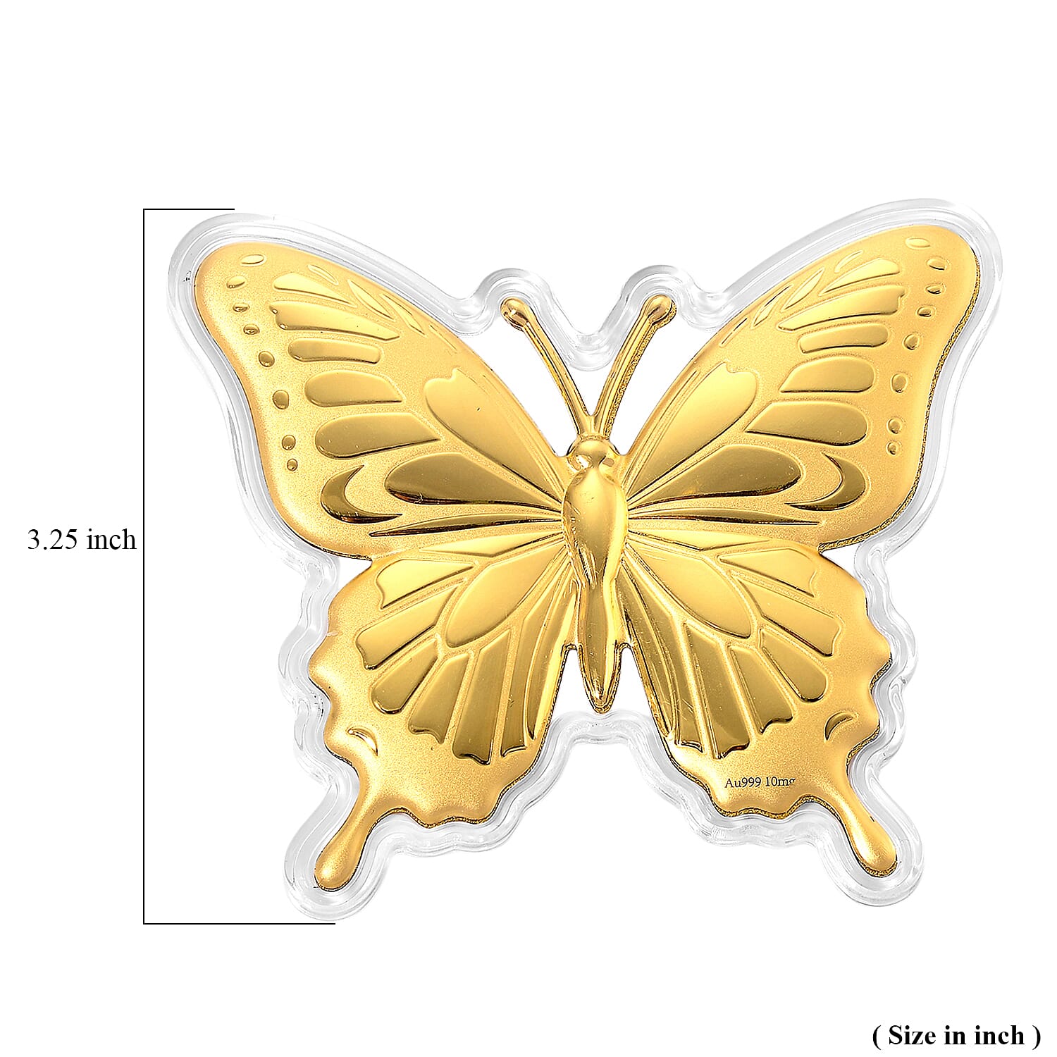 24K Gold Butterfly - A Symbol of Hope & New Beginnings Embossed sheet with Book Packaging 72x85mm (10mg)