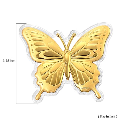 24K Gold Butterfly - A Symbol of Hope & New Beginnings Embossed sheet with Book Packaging 72x85mm (10mg)