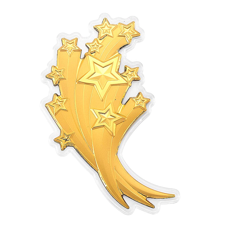 24K Gold Shooting Star - Trail of Dreams Embossed Sheet with Book Packaging 120x60mm (10mg)