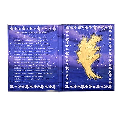 24K Gold Shooting Star - Trail of Dreams Embossed Sheet with Book Packaging 120x60mm (10mg)