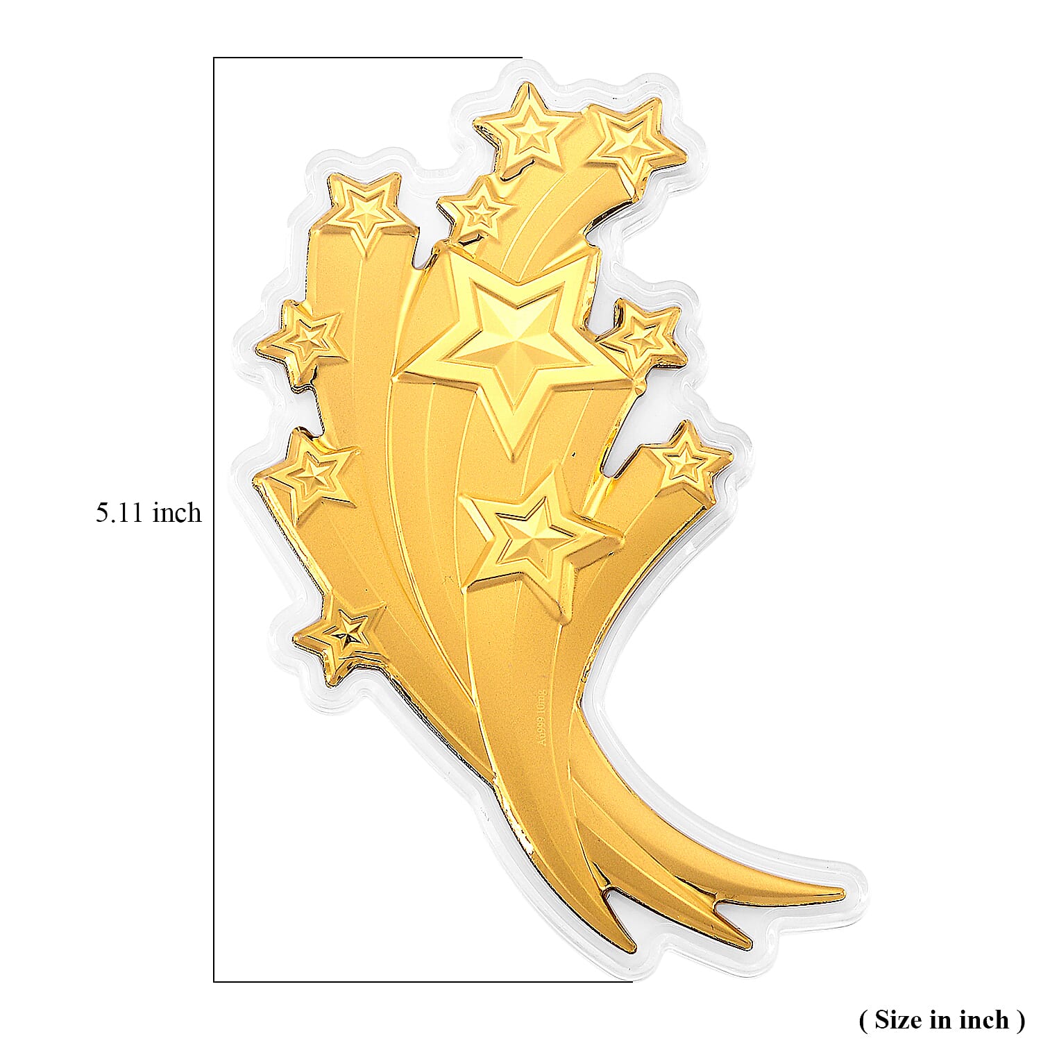 24K Gold Shooting Star - Trail of Dreams Embossed Sheet with Book Packaging 120x60mm (10mg)
