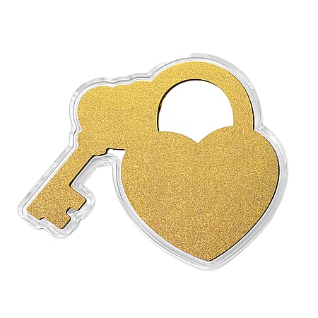 24K Gold Key to My Heart - Forever Locked in Love Embossed Sheet with Book Packaging 75x85mm (10mg) - Product card gallery slide 4 (10178370961721)