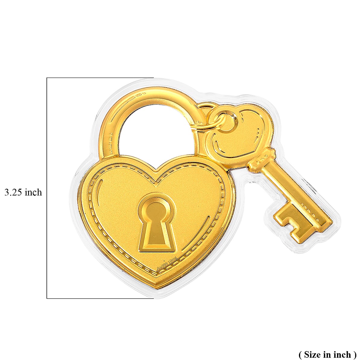 24K Gold Key to My Heart &ndash; Forever Locked in Love Embossed Sheet with Book Packaging 75x85mm (10mg) (Del. in 8-10 Days) image number 6
