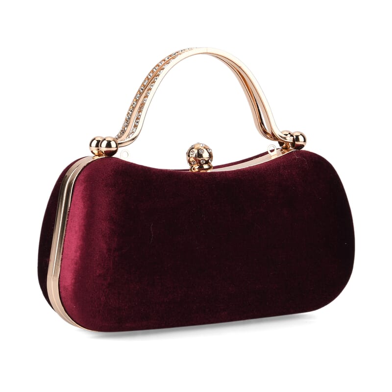 La Marey Wine Modern Clutch Bag with Shoulder Chain Strap