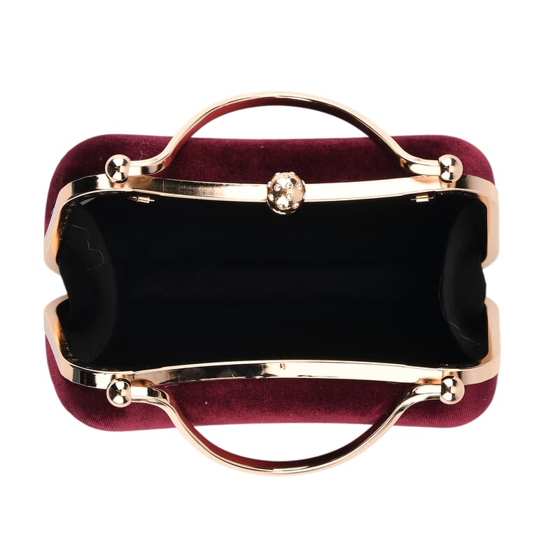 La Marey Wine Modern Clutch Bag with Shoulder Chain Strap
