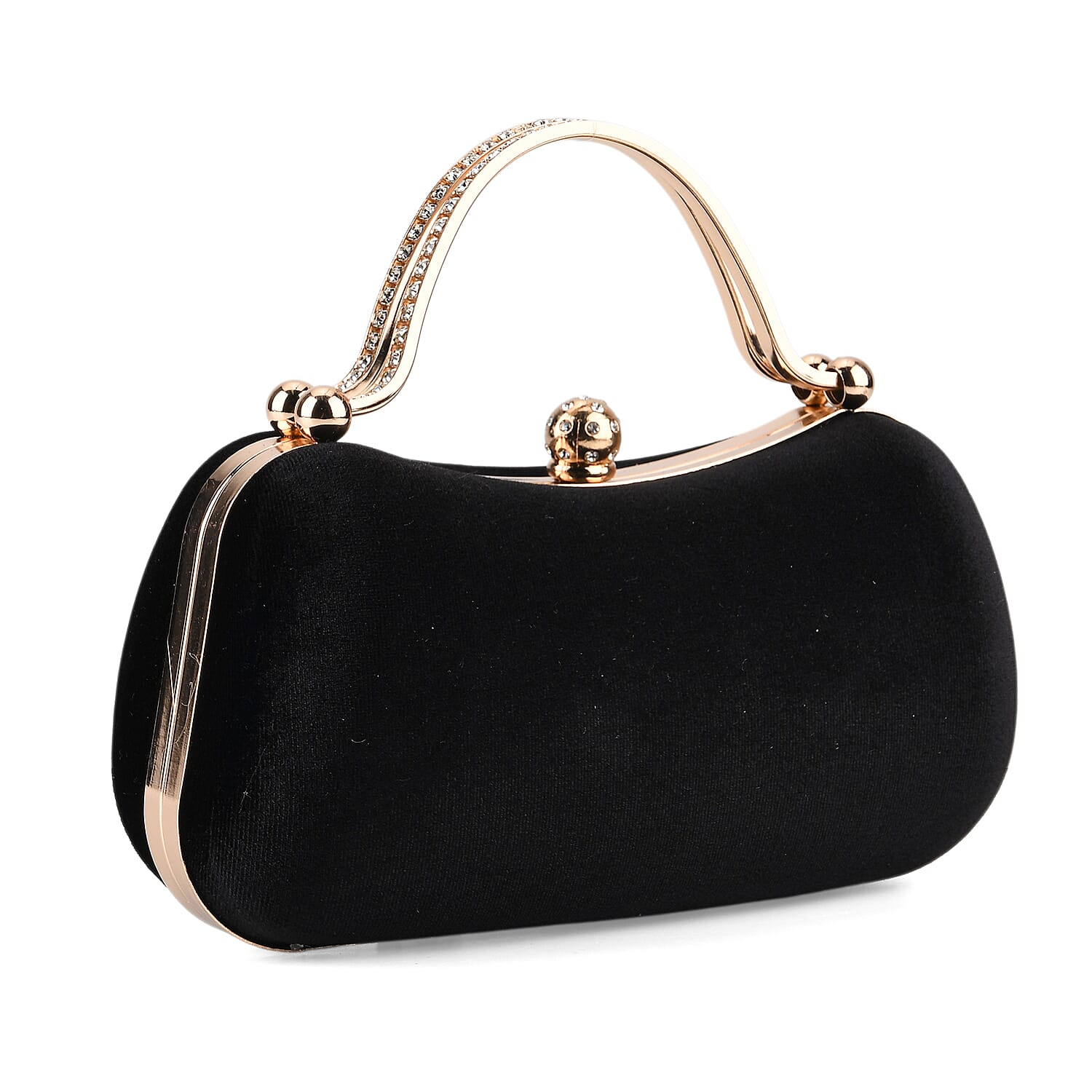 La Marey Black Modern Clutch Bag with Shoulder Chain Strap