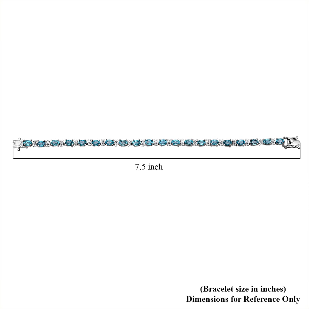 D'Joy Premium Cambodian Blue Zircon and Moissanite 19.10 ctw Bracelet in Rhodium Over Sterling Silver (7.25 In) image number 4