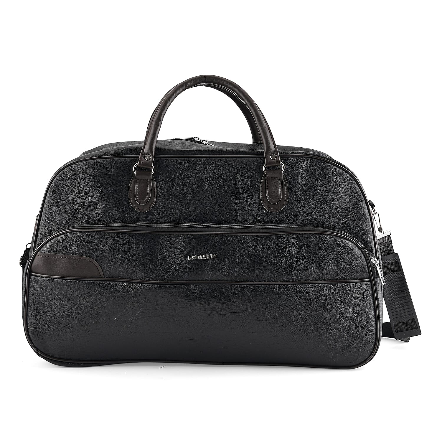 La Marey Black Duffle Travel Bag with Shoulder Strap