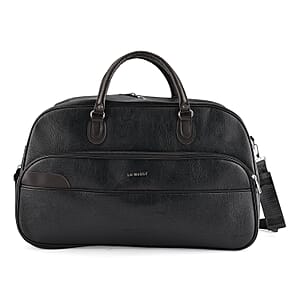 La Marey Black Duffle Travel Bag with Shoulder Strap
