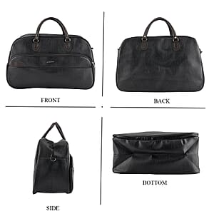 La Marey Black Duffle Travel Bag with Shoulder Strap