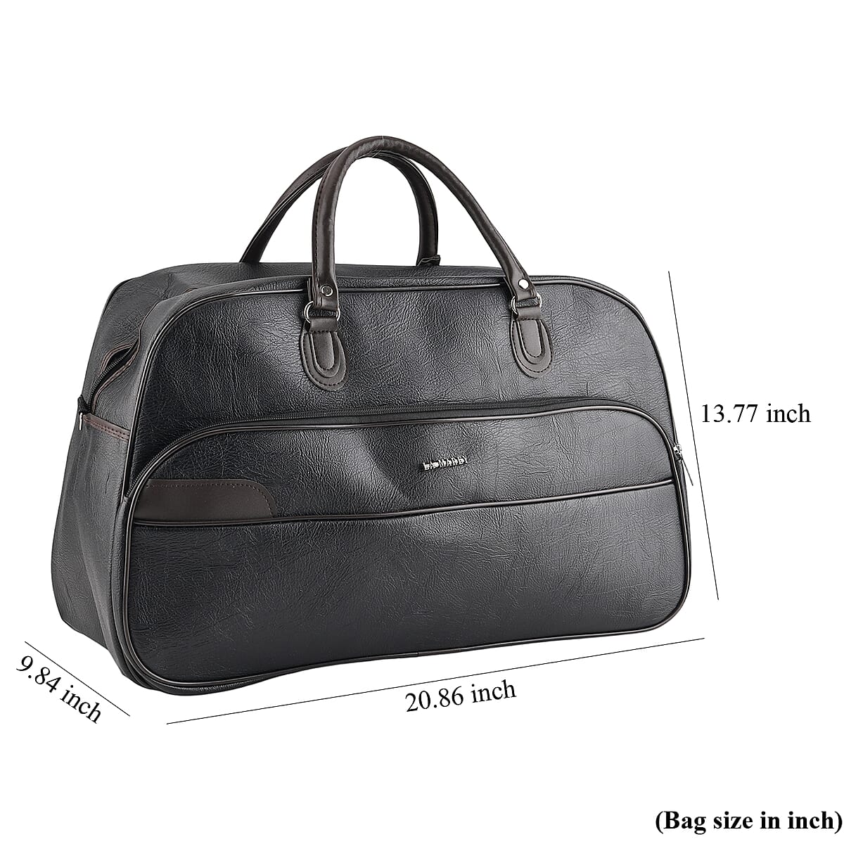 La Marey Black Duffle Travel Bag with Shoulder Strap image number 4