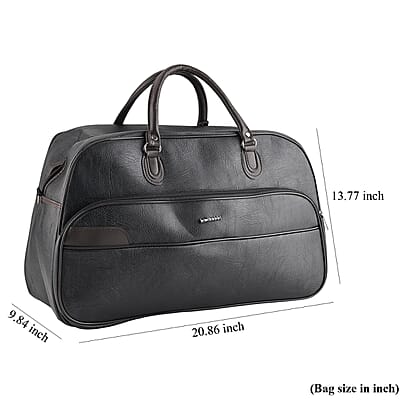 La Marey Black Duffle Travel Bag with Shoulder Strap