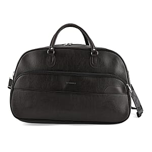 La Marey Dark Brown Duffle Travel Bag with Shoulder Strap