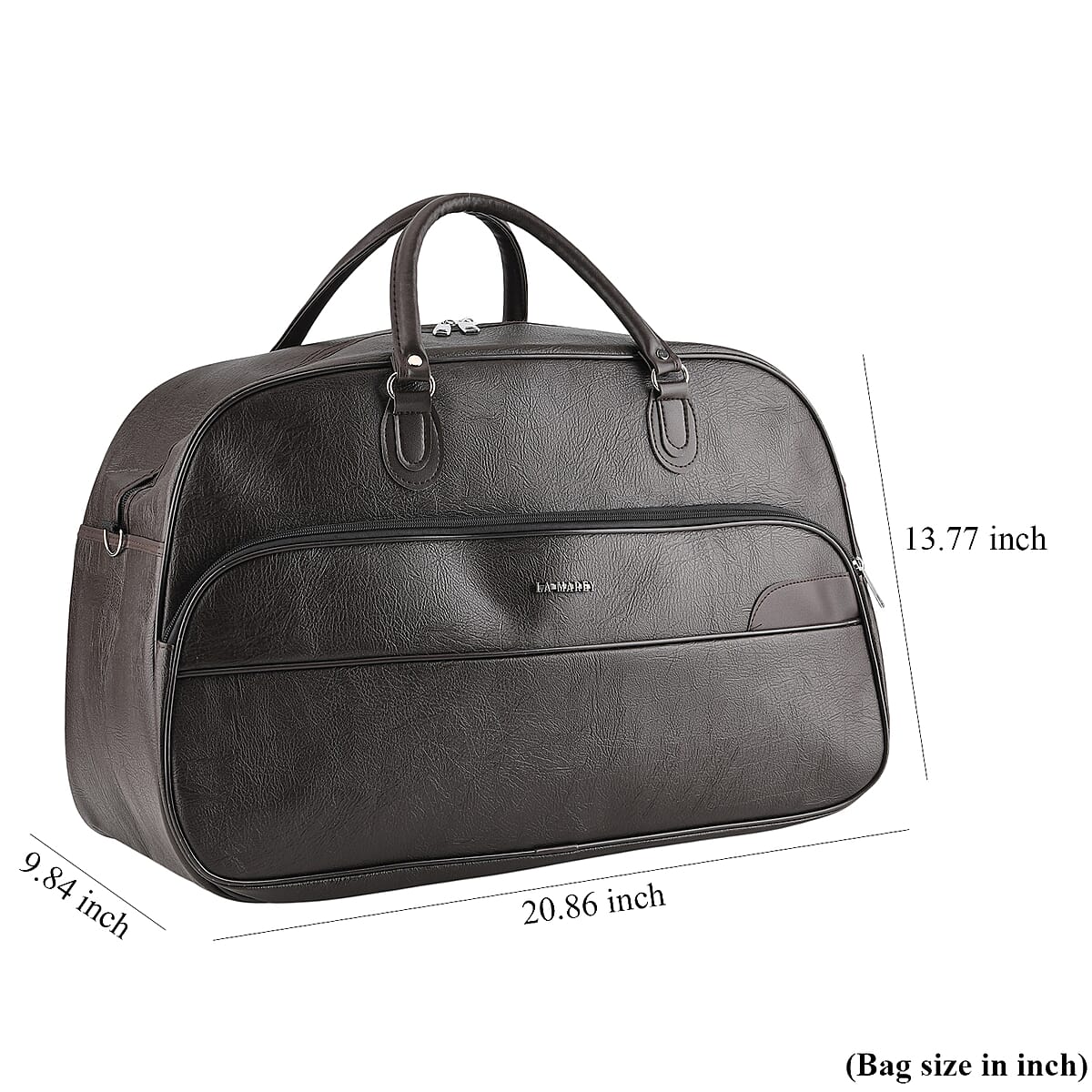 La Marey Dark Brown Duffle Travel Bag with Shoulder Strap image number 4