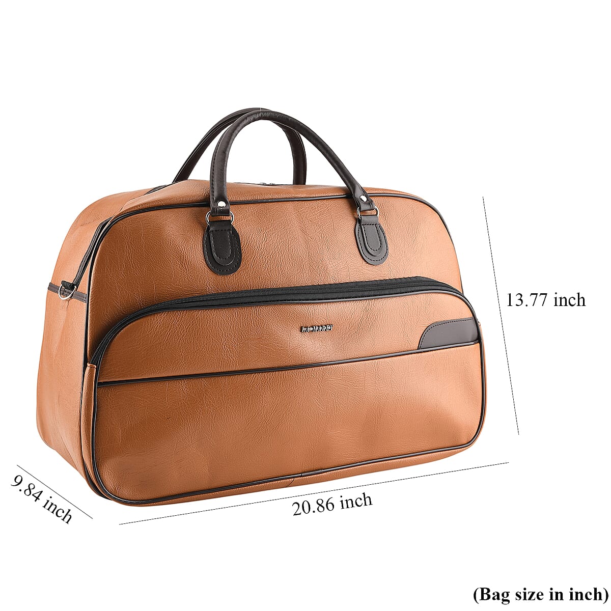 La Marey Tan Duffle Travel Bag with Shoulder Strap image number 4